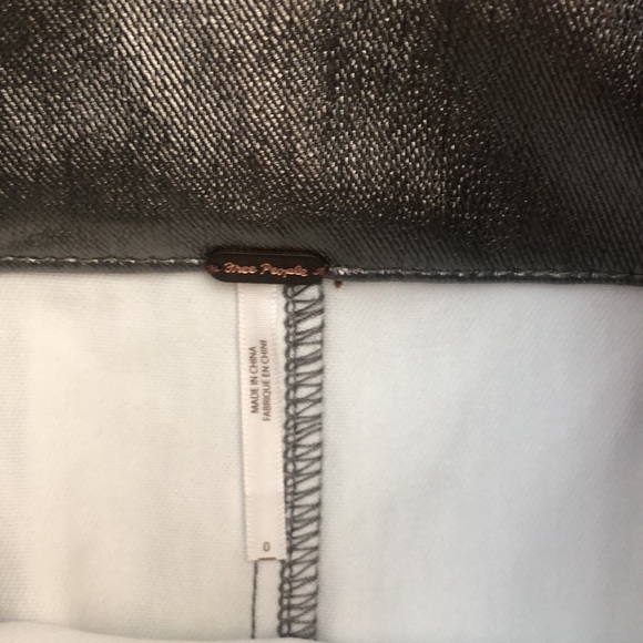 Free People Holding Onto A Dream Metallic Silver Mini Skirt - Picture 4 of 4